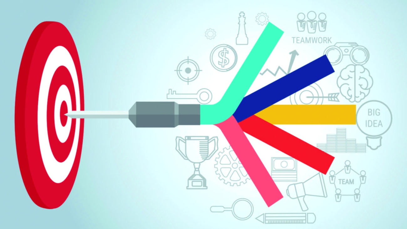 52090588 - business target concept infographic. goal setting. smart goal. can be used for workflow layout, banner, diagram, web design. vector illustration.